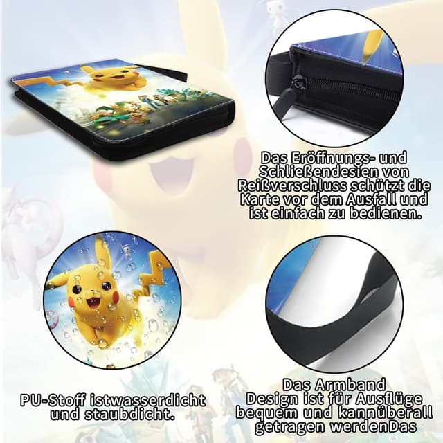 Detalle 2 de HazyZany Sammelkarten-Album mit 3-Ring-Design, wasserdichtem PU & 50 9-Pocket-Blättern (bis zu 900 Karten)