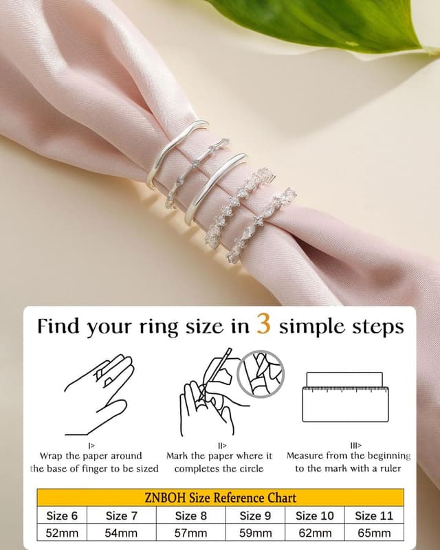 Detalle 2 de ZNBOH Set 5 anelli zirconia oro 18K