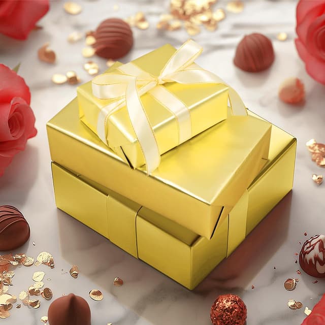 Detalle de Gold Matte Gift Wrapping Paper Roll (43cm x 12m) for Birthday, Wedding & Party Gifts