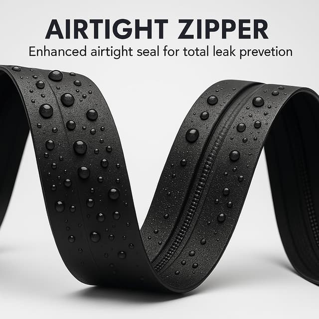 Detalle de BLUEVER Wasserdichte Tasche (Dry Bag) mit luftdichtem Reißverschluss – 4L für Outdoor, Camping, Strand & Kajak