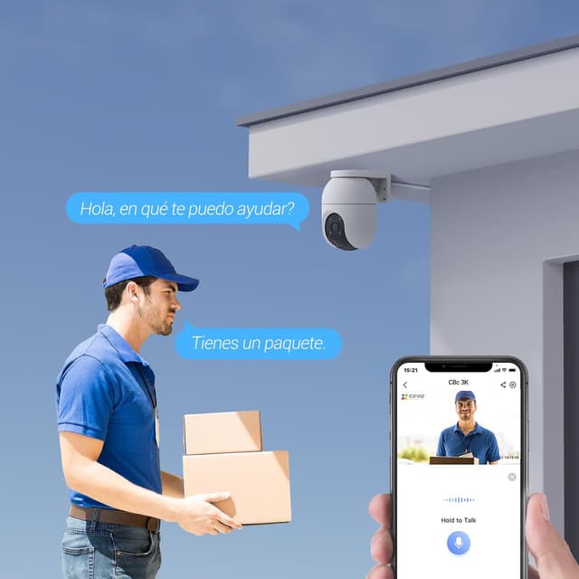 Detalle 1 de EZVIZ C8C Cámara Exterior 3K WiFi con Visión Nocturna 🌙
