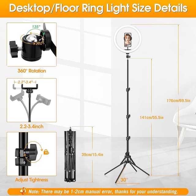 Thumbnail 5 de GerTong 11.5" Ring Light 40 RGB Modes, 13 Brightness 🎥