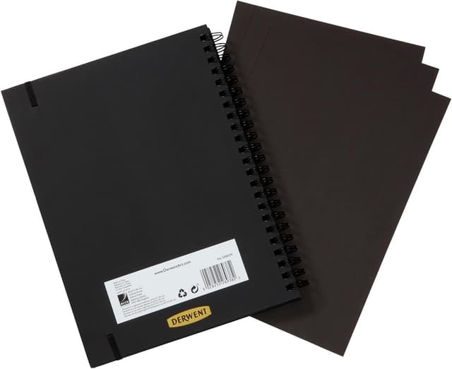 Detalle 2 de Derwent 2300379 Cuaderno de Anillas A4 Negro 📓