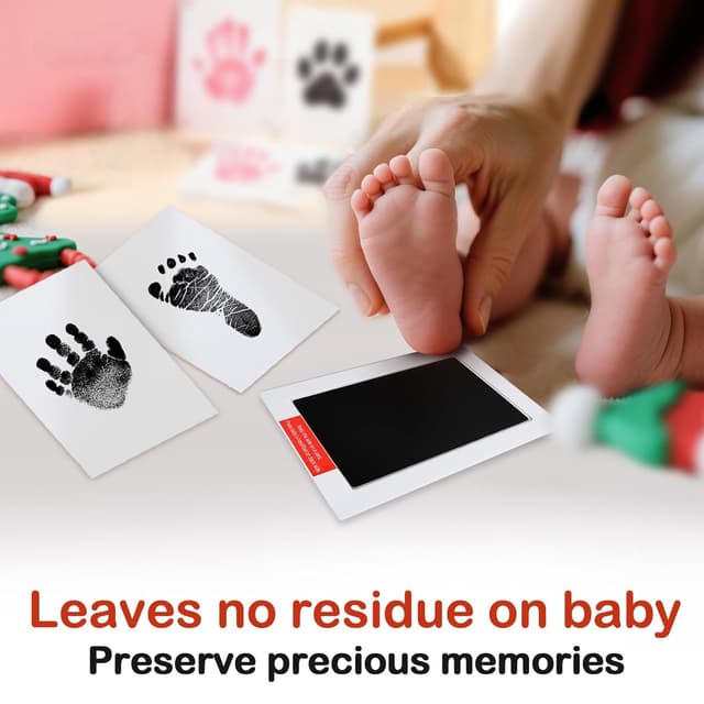 Detalle de PewinGo XL Set für Baby-Hand- und Fußabdruck (tintenfrei) inkl. Abdruckpads & Karten