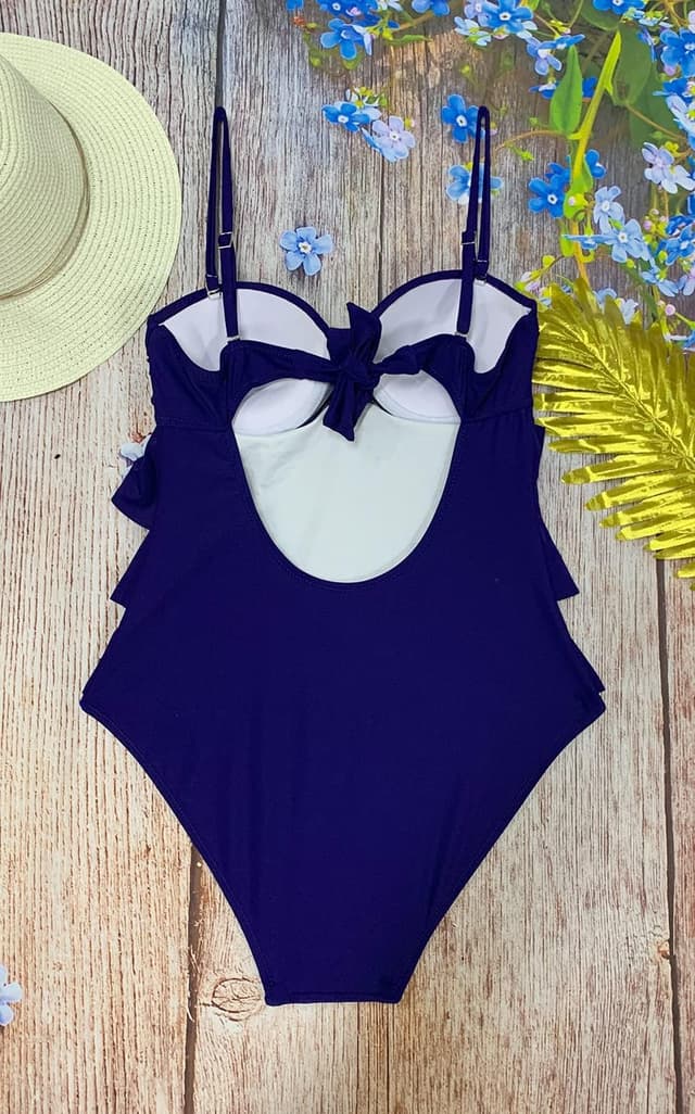Detalle de Rayson costume da bagno donna intero retro tankini push up con volant e controllo addominale