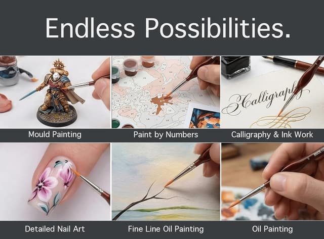 Detalle de Detail Paint Brush Set 9pcs for fine work