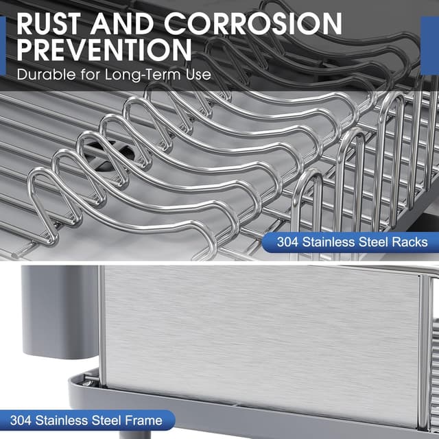 Detalle 2 de Urackify Stainless Steel Dish Drying Rack 304 🍽