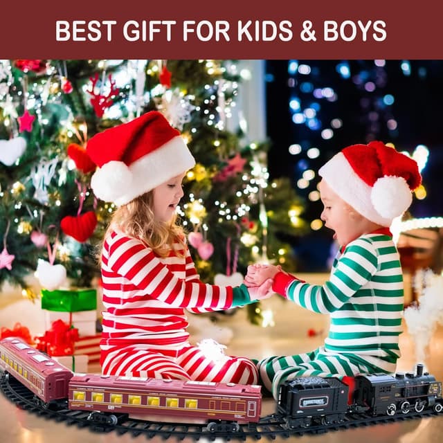 Thumbnail 5 de Electric Train Set Metal Alloy with Lights 3+ 🚂