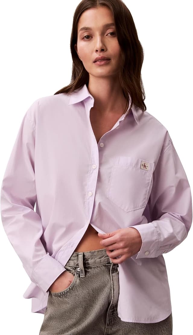 Detalle de Calvin Klein Altre Camicie Donna: la camicia essenziale per tutti i giorni