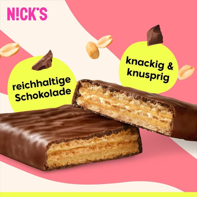 Thumbnail 4 de NICKS Protein Wafer Riegel Peanut Butter 25% Eiweiß
