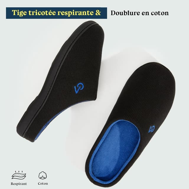 Thumbnail 3 de VeraCosy Chaussons mémoire forme homme bicolore