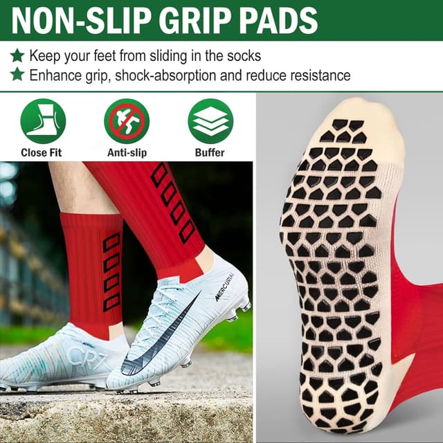 Detalle de ENONEO Calze calcio antiscivolo con rinforzi e cotone traspirante uomo 37-45