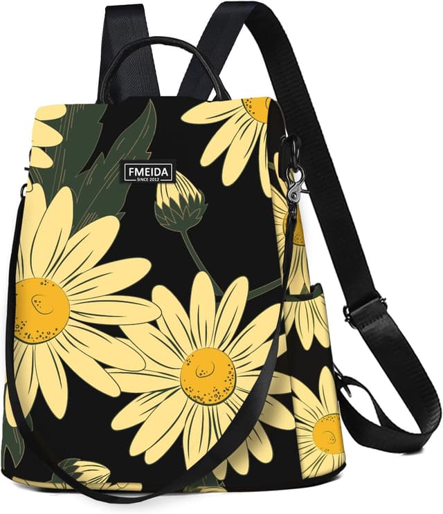 Detalle de Fmeida Damen-Rucksack Anti-Diebstahl aus Nylon – 2-in-1 Schultertasche & Daypack (wasserabweisend)