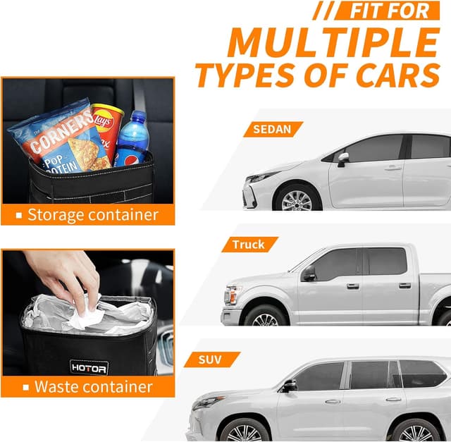 Thumbnail 6 de HOTOR Car Bin foldable leak-proof car rubbish bin