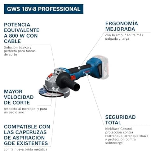 Thumbnail 1 de Bosch Professional GWS 18V-8 amoladora angular 125 mm 🛠