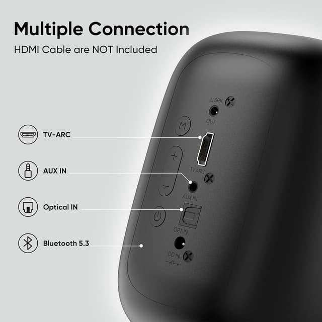 Detalle de Saiyin Active Bluetooth Bookshelf Speakers (40W) with 3-inch woofers and optical/TV-ARC for turntable, PC and TV (pair)