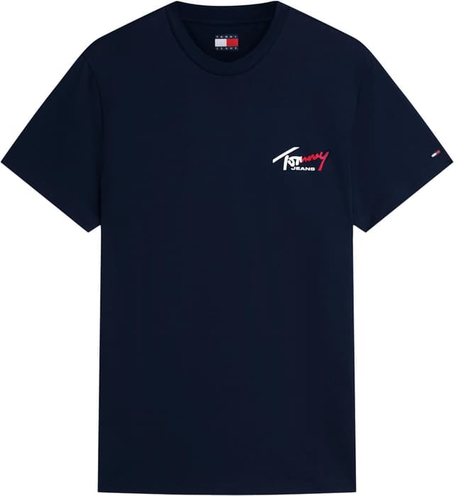Detalle de Tommy Jeans Tjm Slim Sign Chest T-SHIRT uomo a maniche corte