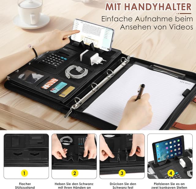 Detalle 2 de TLGREEN Schreibmappe A4 34×25×4,4 cm