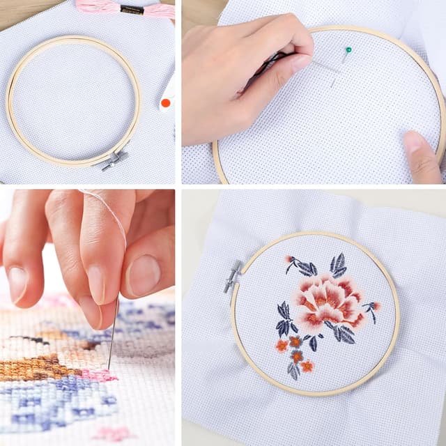 Thumbnail 5 de Romon Kit da ricamo con 100 fili e 5 cerchi 🎨