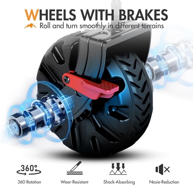 Detalle de Portal Beach Trolley on Wheels for Sand (with Brakes) – Heavy-Duty Folding Beach Wagon