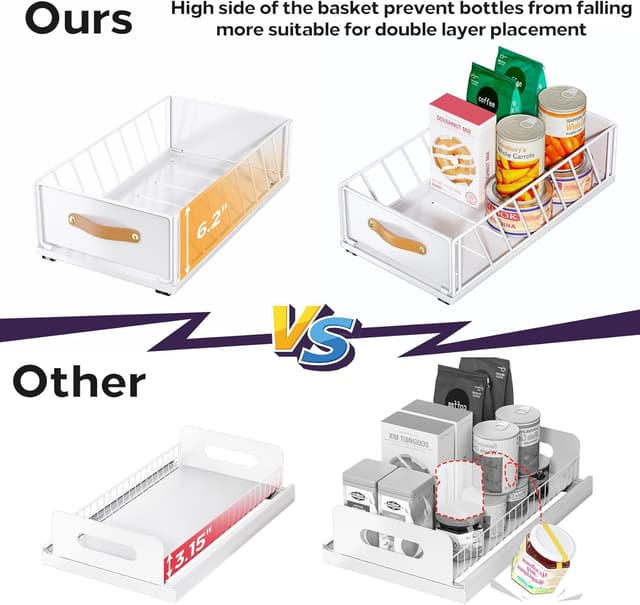 Detalle 2 de Pull Out Cabinet Organizer 9.8" W Mesh Slide-out Basket