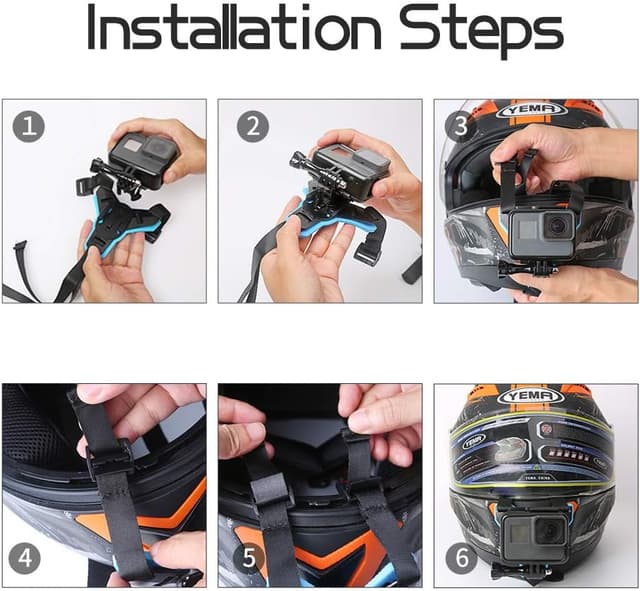 Thumbnail 6 de TELESIN Helmhalterung Motorrad 180° verstellbar