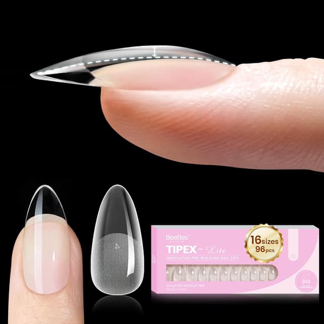 Detalle de Beetles Tipex Lite Pre-Built Apex Nail Tips 16 Sizes