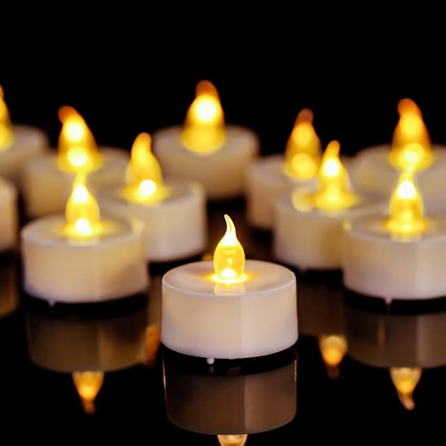 Detalle de Tea Lights 12 Pack 200‑Hour Flameless LED Candles 🕯