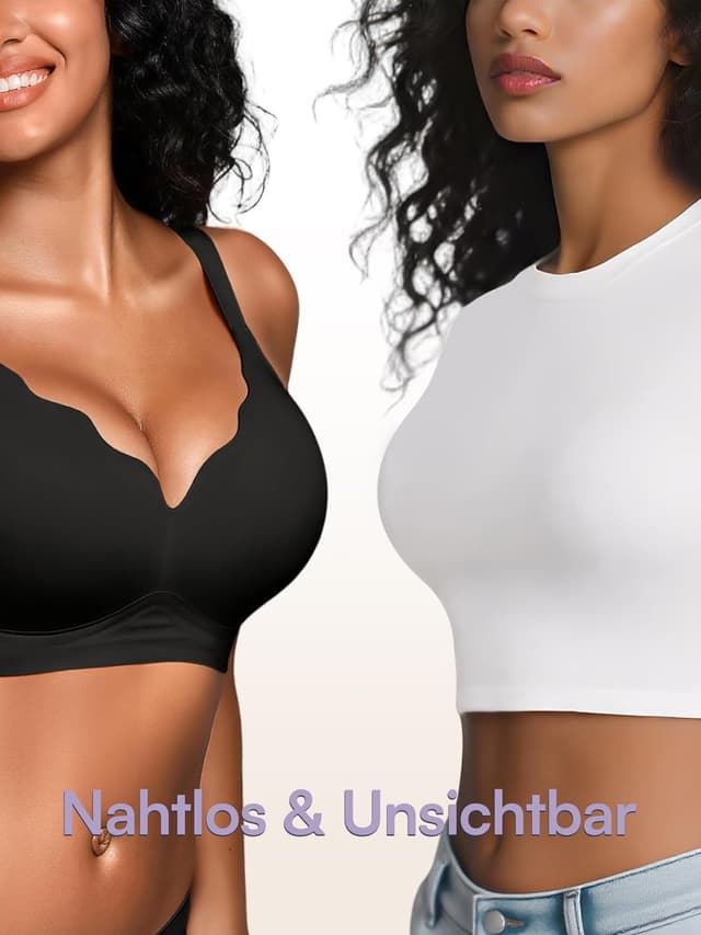 Detalle de Damen Bügelloses BH-Top mit Unterstützung (wirefree) – gepolsterte nahtlose Bralettes von BH für Damen