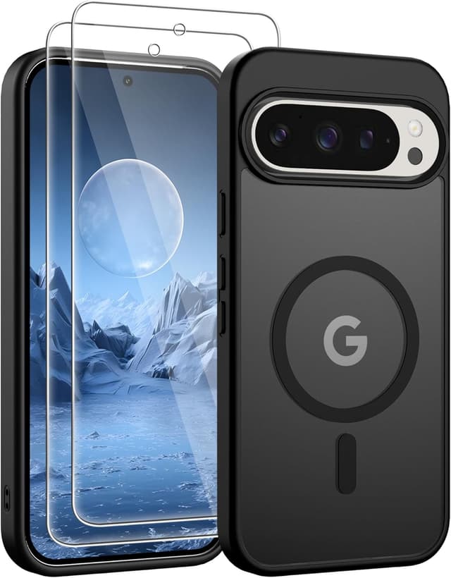 Detalle de Jshru Magnetic Case for Google Pixel 10 Pro XL (MagSafe compatible) with HD Screen Protectors x2 – Black