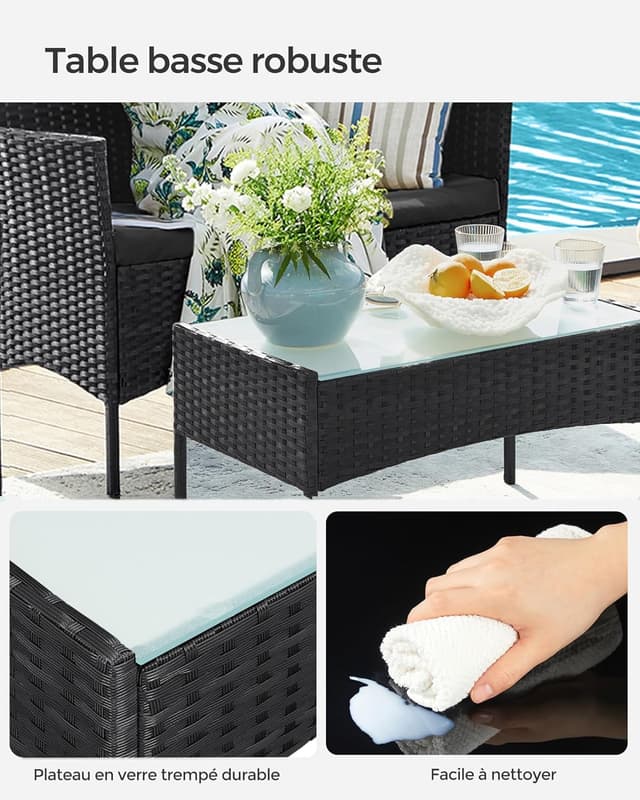 Thumbnail 4 de Salon de jardin SONGMICS 4 places 2 places