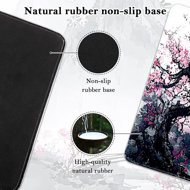 Detalle de Yimomoyi Mauspad XXL 900x400 mm (E90) mit vernähten Kanten – für Gaming, Arbeit & Studium