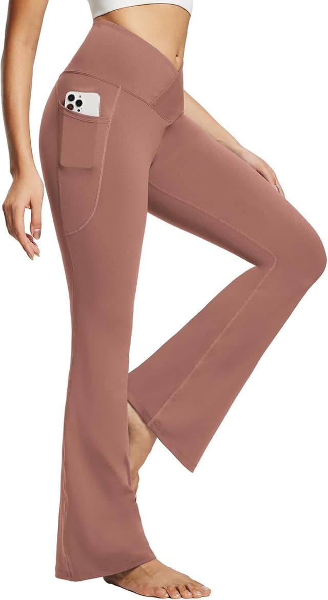 Thumbnail 6 de baleaf V Crossover Flare Leggings with Pockets 🧘♀