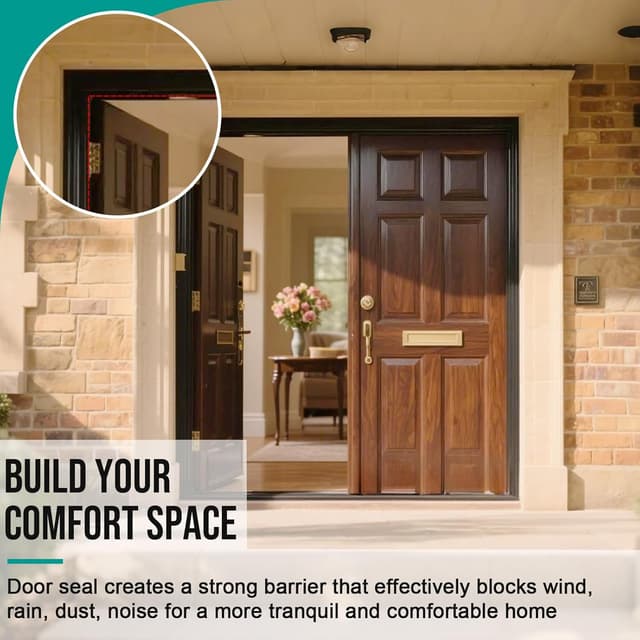 Thumbnail 1 de Jobon Draft Excluder for Doors: Thickened Weather Stripping (6M) 🚪