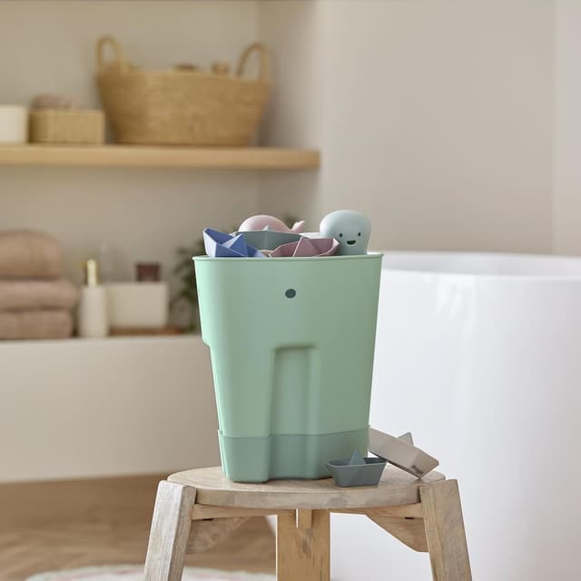 Detalle 2 de Shnuggle Ellie Bath Toy Storage Scoop & Organiser with Drip Tray (98% recycled plastic)