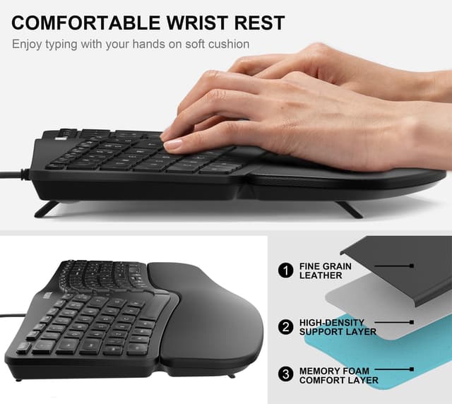 Detalle de Ergonomic USB keyboard split design