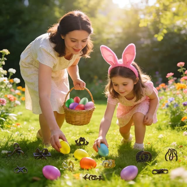 Detalle de 24-Pack Easter Eggs Filled With Brain Teaser Puzzles (Plastic Eggs + 3D Metal Block Puzzles)