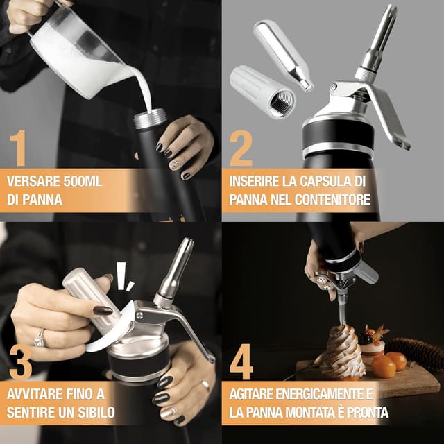 Detalle de Sifone panna montata Thiru 500 ml rosso