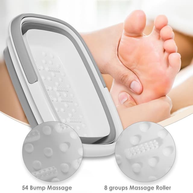 Detalle de Beinilai Collapsible Foot Bath Basin for Soaking Feet with Massage Acupoint Rollers