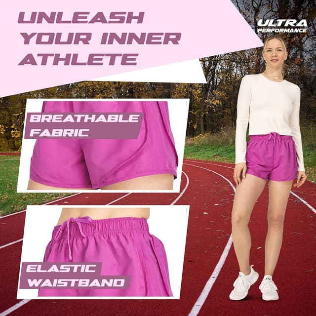 Detalle de Ultra Performance Women’s Running Shorts 4-Pack with Brief Liner
