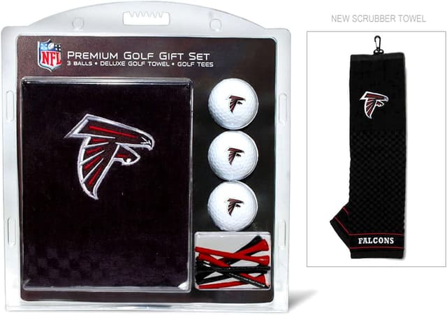 Detalle 2 de Team Golf NFL Atlanta Falcons Gift Set with Embroidered Towel, 3 Golf Balls, and 14 Regulation Tees