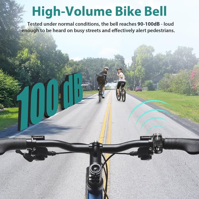 Detalle de toptrek Bike Bell (2025) with hidden AirTag compartment, up to 110dB waterproof aluminium bike bell for kids and adults