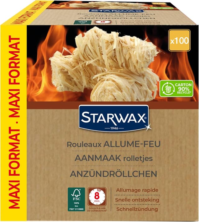 Detalle de STARWAX Anzündwolle im 100er Pack – saubere, geruchsfreie Schnellzündung für BBQ & Kamin