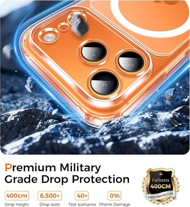 Detalle de Coque Guisessy 3 en 1 magnétique pour iPhone 17 Pro (6,3 pouces) compatible MagSafe