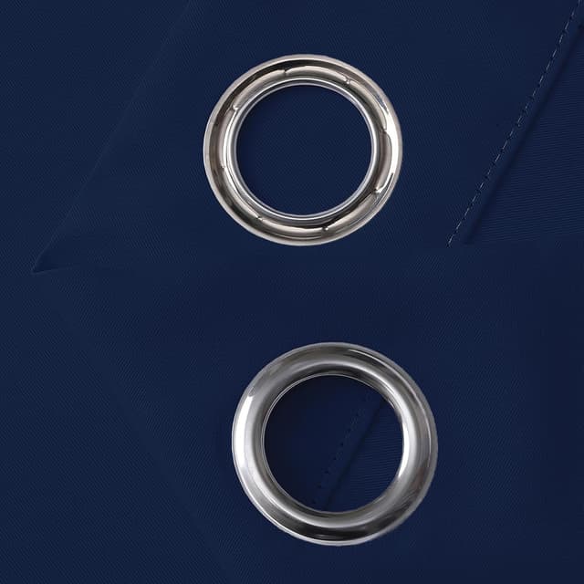 Detalle 2 de VEHEDE Navy Blackout Thermal Curtains (2 Panels) – Eyelet room darkening for bedroom & living room