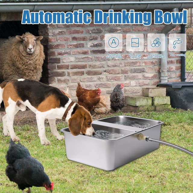 Detalle de MasXirch automatischer Wasserspender für Hunde 25 l – XL aus Edelstahl, selbstnachfüllend