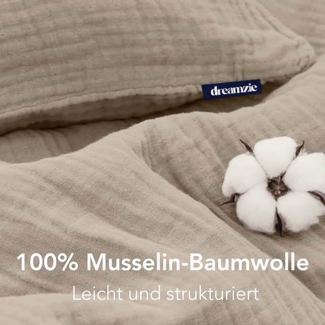 Detalle 2 de Dreamzie Musselin Bettwäsche 220x240 cm