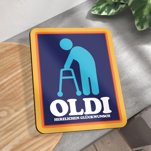 Detalle de Lustige Geburtstagskarte aus Holz