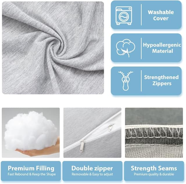 Detalle de Chilling Home Pregnancy Pillow Cooling U-Shaped 55 inch (140 x 70 cm) with Washable Jersey Cover