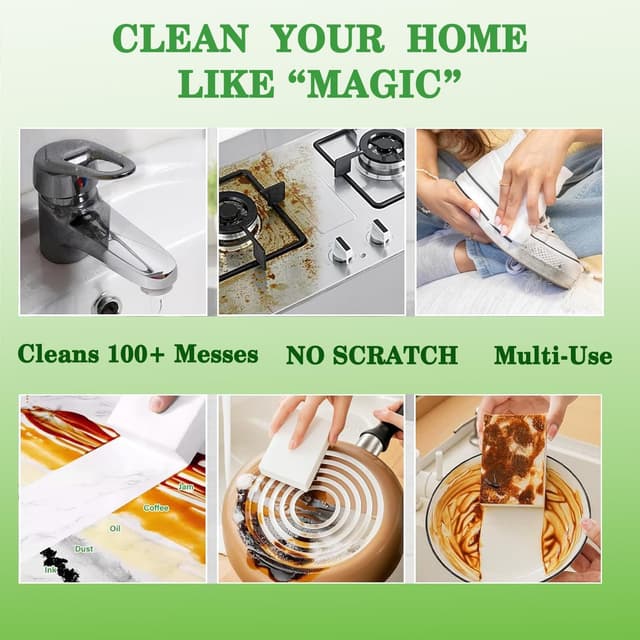 Thumbnail 2 de Powomao Melamine Cleaning Sponge 50Pcs